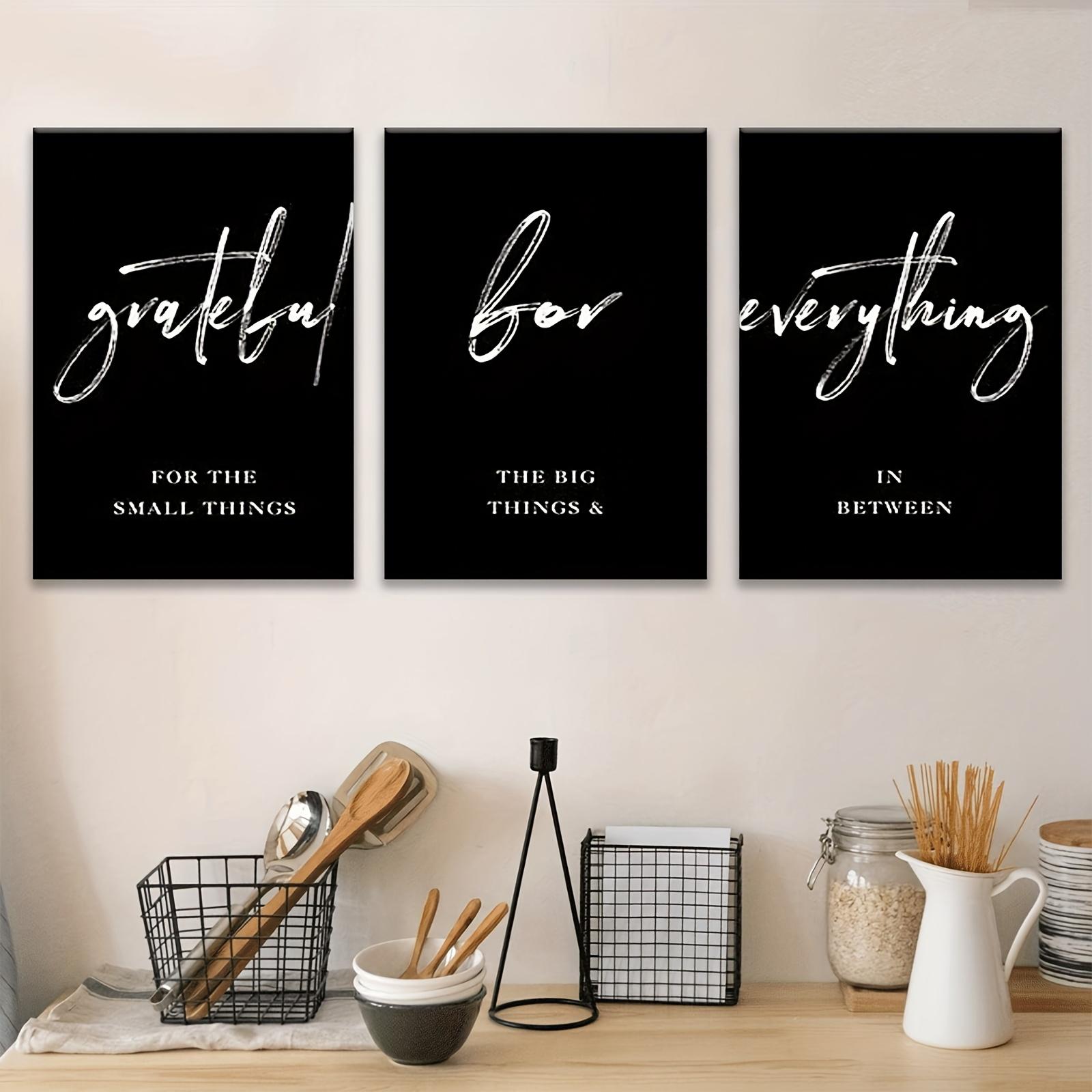 2D flat-Minimalist Canvas Art Set 3pcs Minimalist Inspirational Quote Canvas Art Set Frameless Poster  Painting, Modern Letter Print, Grateful Love Everything Wall Canvass - Suitable for Valentine's Day
