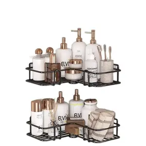 Drill-Free Bathroom Triangle Corner Shelf, Multi-Layer Wall Mounted Storage Organizer, Waterproof Wall Rack for Washroom Toilet Kitchen Home