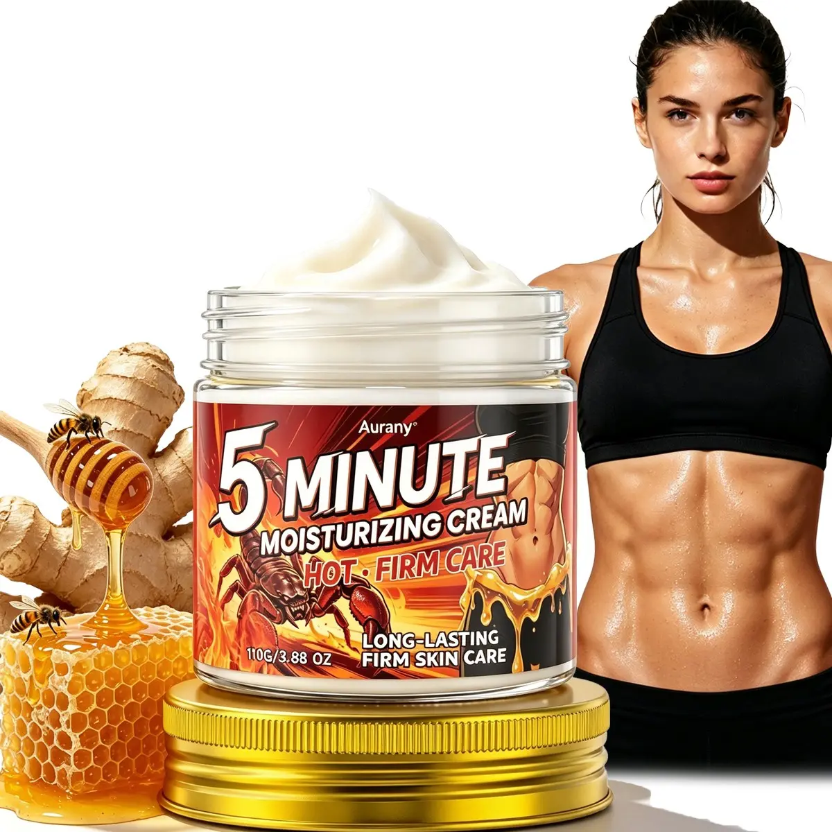 Crema Reafirmante Para El Abdomen Flacido, Firming Belly Cream, Body Contouring Cream, Hot Firm Care, Long-Lasting Firming Effect, Smoothing, Tightens & Lifts Skin, Deep Hydration For Full-Body Skin, 110g For Daily Firming Care