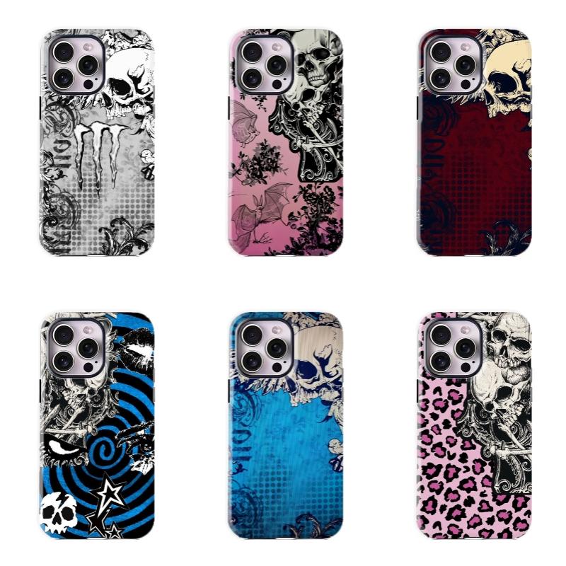 Monster Dark Gothic Skull Phone Case Shockproof Protective Cover Subculture Trendy Style for iPhone 16 15 14 13 12 11 17 ProMax Plus Samsung Phones Men Women Gift for Fans