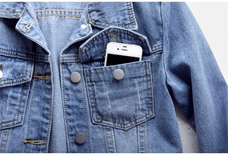 Spring Autumn Women � � s Denim Jacket Long Sleeve Overcoat Loose Denim Coat Button Outwear Jeans Jackets 5XL