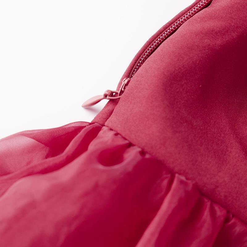 Womens Party Tutu Dress Stylish Solid Ruffled Trim Tie Back Sleeveless Tie-Shoulder Midi A-Line Dress