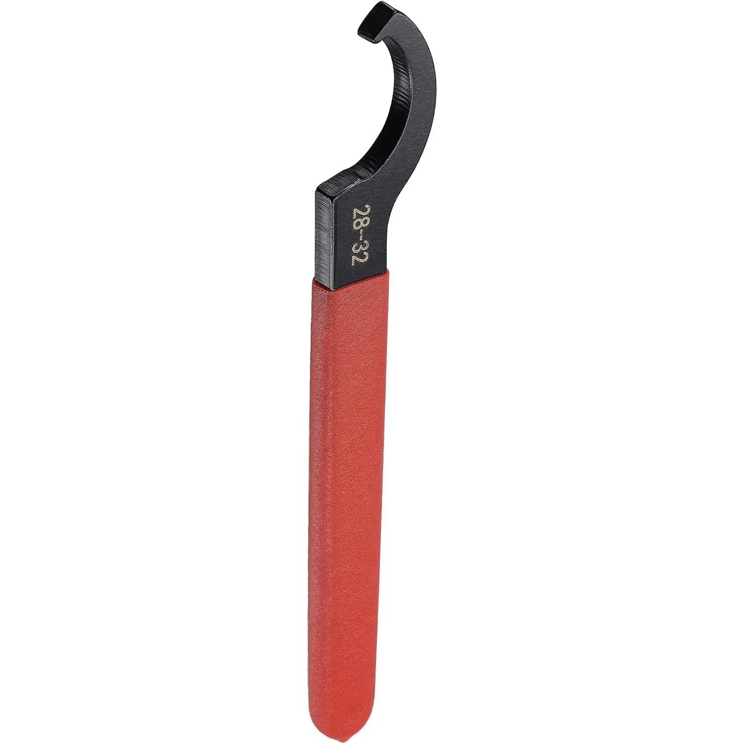 C Hook Spanner Wrench Collet Chuck for 28-32mm Round Nut, with Red Non-slip Handle