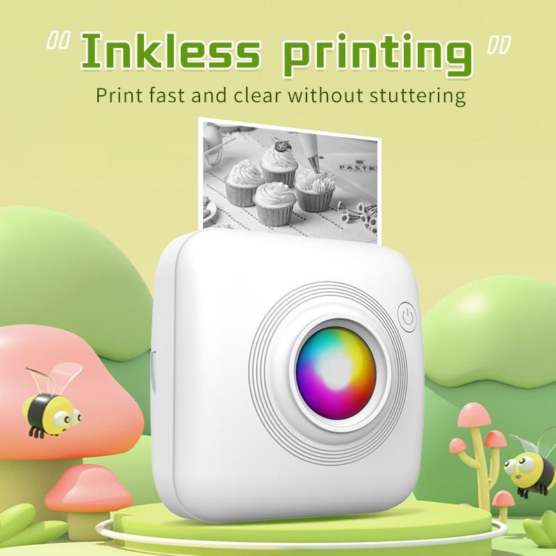 Mini Printer: Inkless Wireless Portable Design, Supports Photos Text Web Pages Bills, Perfect for Instant Printing Anytime Anywhere