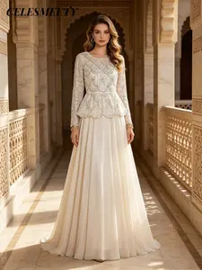 Celesmeety Women's Elegant Formal Chic High Neck Sequin Long Dress, Chiffon Sheer Long Sleeve, Perfect for Wedding Guests, Graduation Dance, Dinner Party