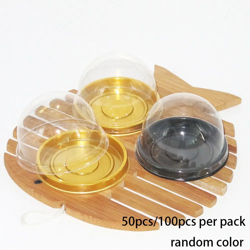 50 Pcs Plastic Mini Cake Box, Muffin Tin, Cookie Holder, Wedding Birthday Gift Box, Christmas Halloween Kitchen Organizer