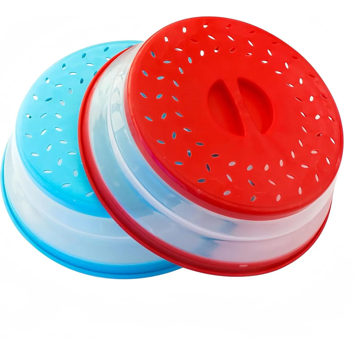 Pack of 2 Collapsible Microwave Food Cover, Splatter Guard,Vented Microwave Lid for Food,10.5inch, BPA free TPR, Dishwasher safe