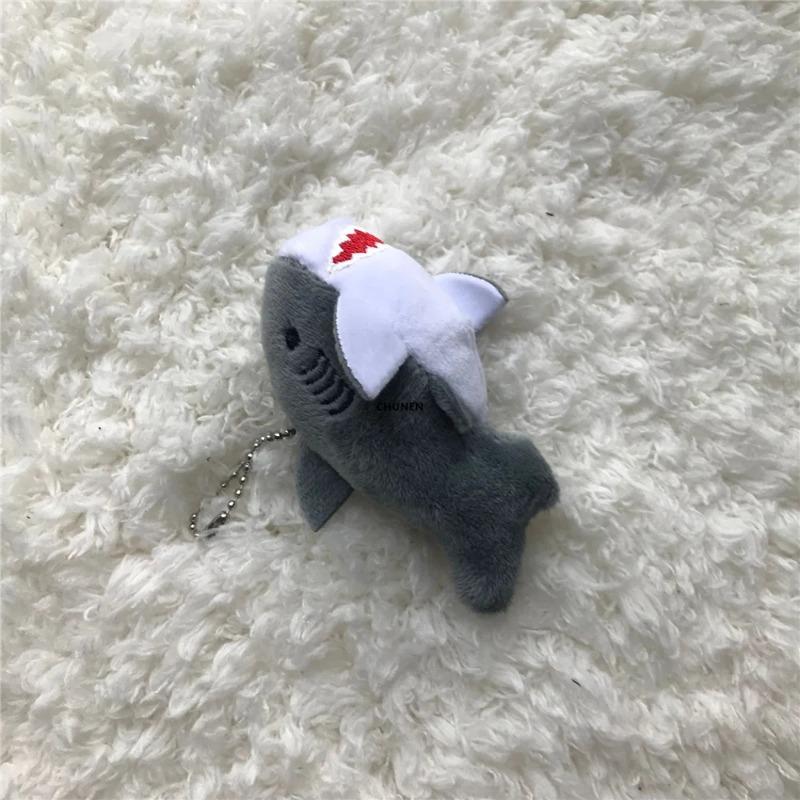Kawaii Colorful Shark Plush Keychain Soft Stuffed Doll Backpack Pendant Gift