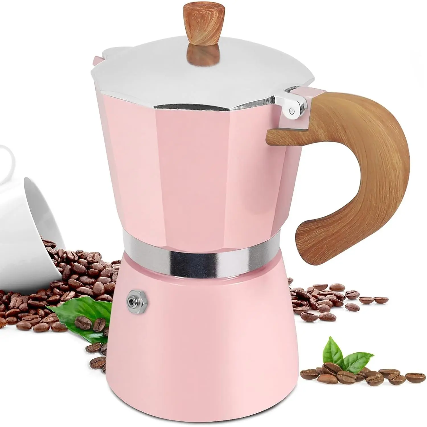 Aluminum Moka Pot Coffee Maker - 6-Cup 300ml Italian Greca, Stovetop Espresso Brewer for Electric Ceramic Stoves, Portable Kitchen Gadget