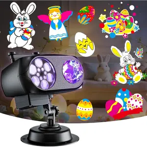 2026 Upgraded Brighter Outdoor Easter Projector Lights, 10 HD Slides with 8 Patterns & Ocean Wave Effect, Weatherproof Holiday Projector for Easter Decoration Light Show