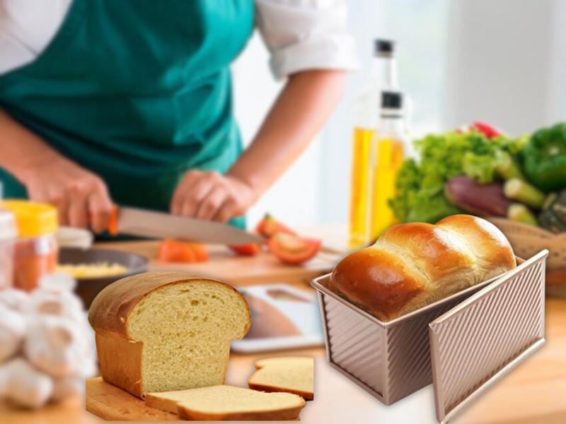 Spmarkt  2pack Pullman Bread Pans with Lid, 1LB Capacity Bread Loaf Pan, Non-Stick, Easy Release Sandwich Bread Loaf Pan for Baking Homemade Bread Bakeware Reusable Mold