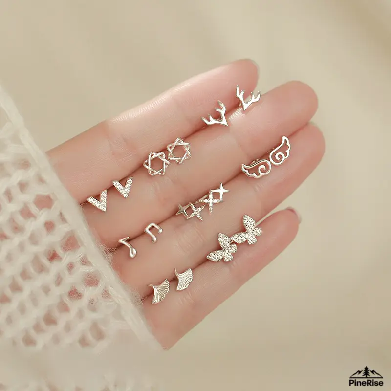 925 Sterling Silver Needle Stud Earrings Minimalist Trendy Women Ear Jewelry Elegant Simple Ear Accessory For Indoor Leisure Daily Commute Casual Outfit Styling Matching