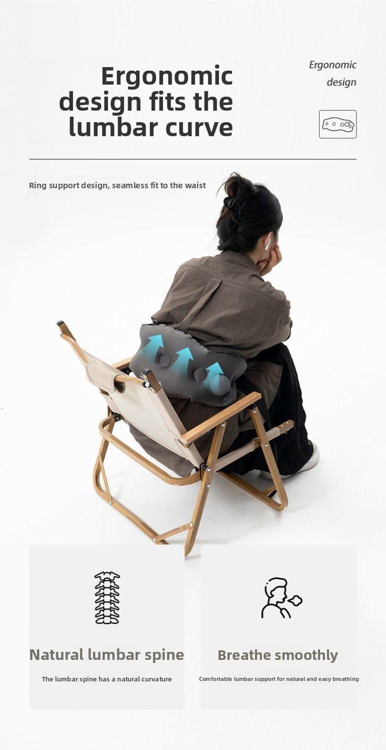 TPU Inflatable Lumbar Neck Pillow Portable Foldable Press Type for Travel Office Car