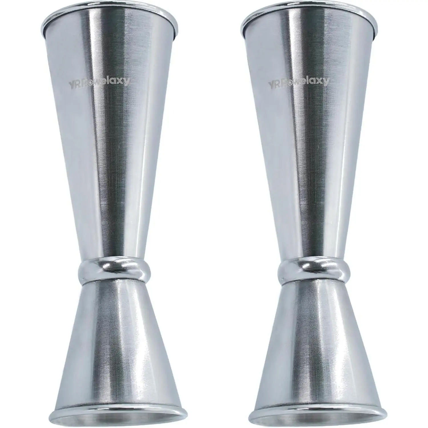 2PCS Double-sided Stainless Steel Cocktail Jigger, 1oz-2oz Accurate Pour Bartender Tool for Bartending, Home Bars