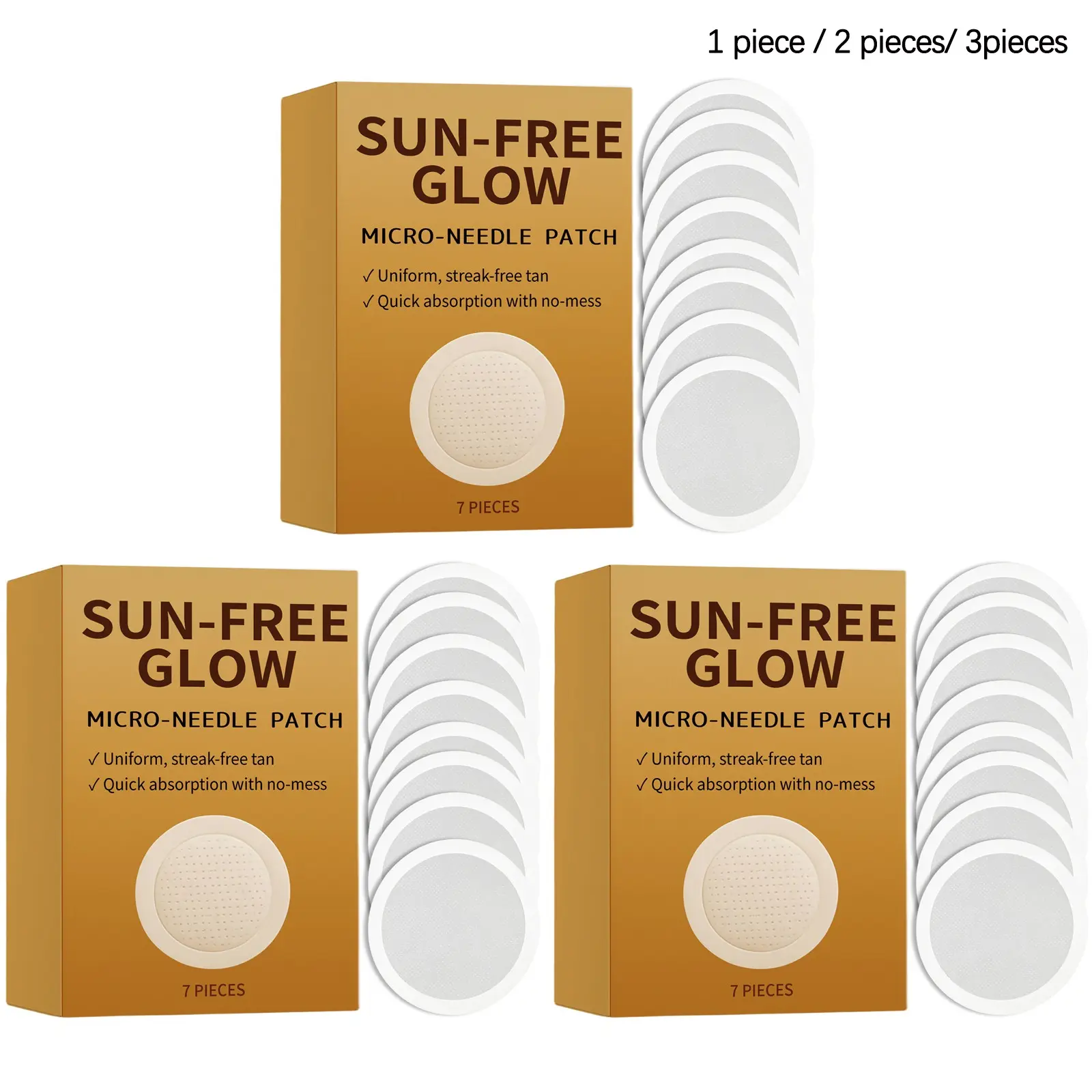 Tanning Care Patches (7pcs/7pcs*2/7pcs*3), Summer Outdoor Beach Tanning, Natural Bronze Skin Tone, Glossy Care Patches, Tanning Products