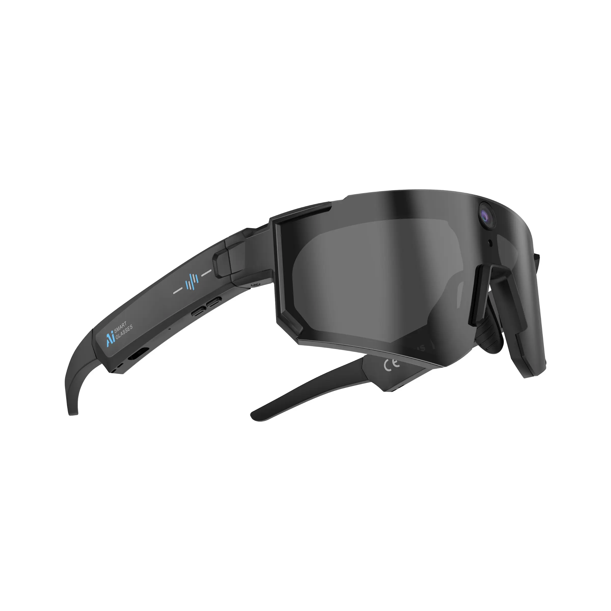 AI Smart Cycling Goggles with 8MP Camera, Voice Activation, Multilingual Translation, Bluetooth-compatible, Music Playback, Outdoor Use AI Camera Glasses