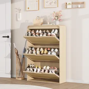 Garvee Shoe Cabinet with 3 Drawers: Compact and Modern Storage Solution for Efficient Footwear Organization in Entryways or Closets