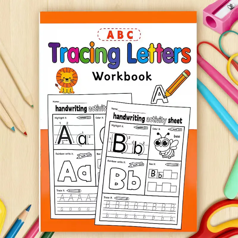 ABC Letter Tracing Workbook (Suitable for Children Aged 3-6): Color-coded Letter Workbook with Words and Pictures | Learning, Writing Skills, and Natural Spelling Workbook