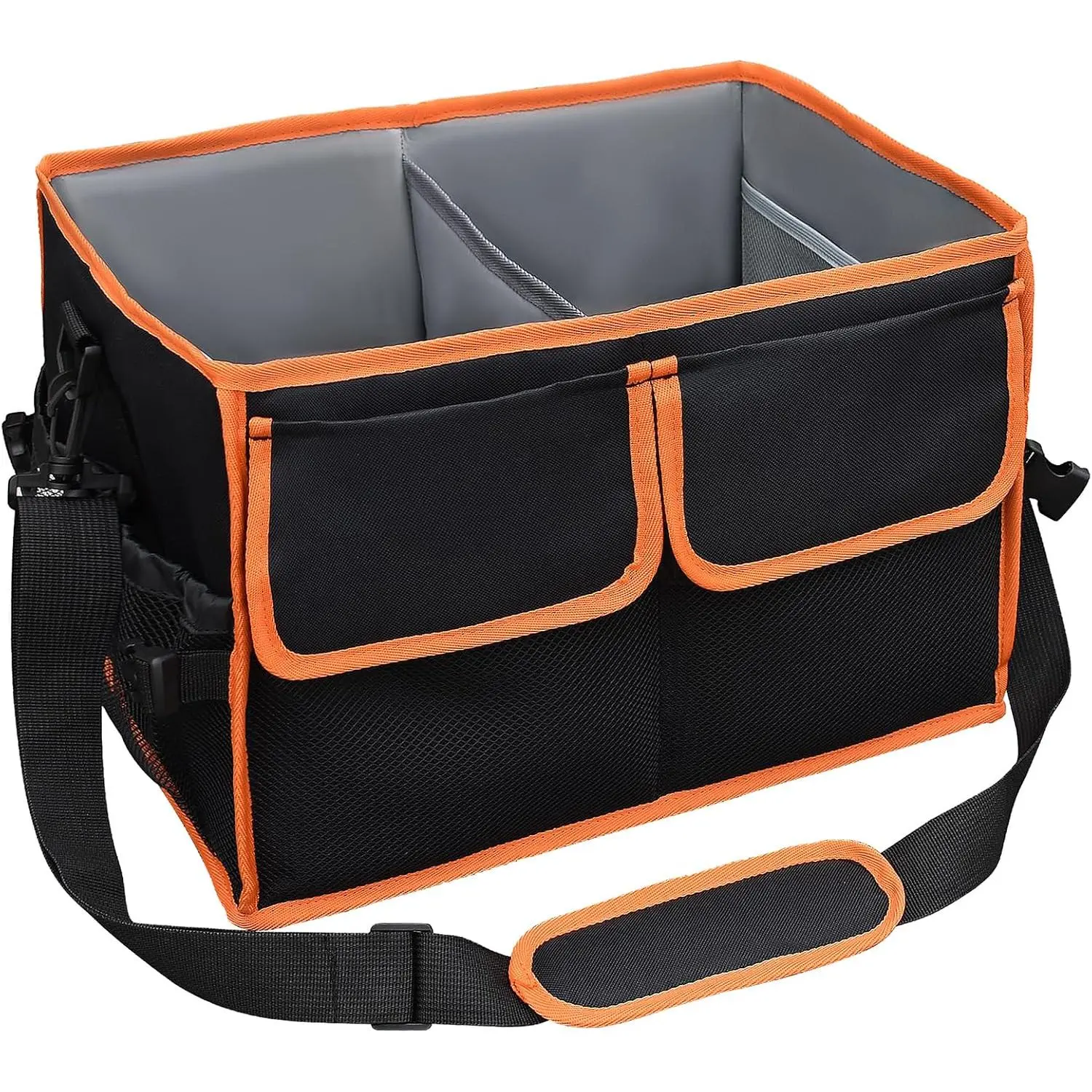 Large Grill Caddy with Paper Towel Holder - BBQ Caddy Organizer for Utensil, Condiment - Easy Carry Picnic Caddy - Griddle Caddy for Camping, Travel, RV - 600D Waterproof Oxford Fabric