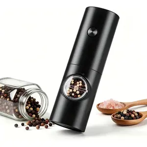 Electric Pepper   , 1 Pack/2 Pack, Automatic Pepper Mill with LED Light, Adjustable Coarseness, Ceramic , -Hand , Kitchen -Have