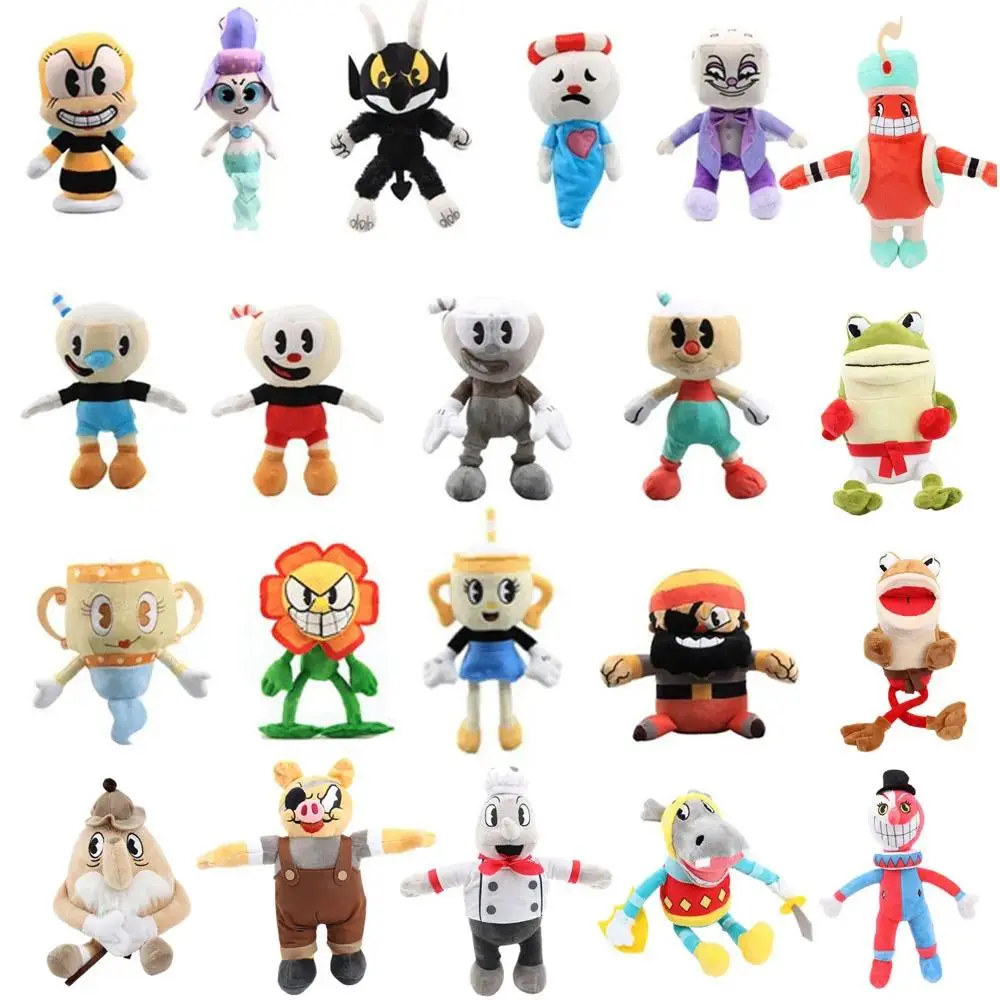 13 Style Cuphead Plush Toy Mugman Ms.Chalice Boss King Dice Puphead Soft Plush Stuffed Toys Cute Cartoon Doll For Kid Xmas Gifts