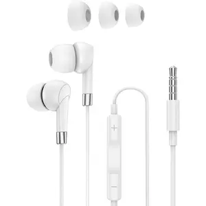 3.5mm Wired Earphones, in-Ear Earbud Headphone with Mic [White] | 3.5mm Aux Jack Ear Buds Earphones Wired Headphone with Microphone  Bud Noise Isolation Corded Earpods Audifonos 4ft