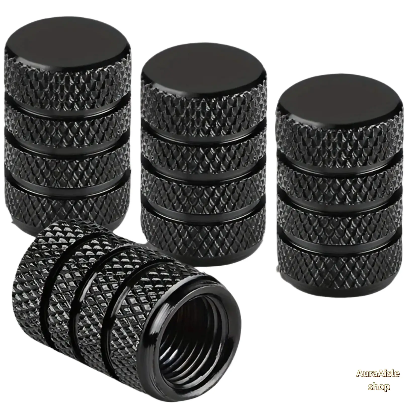 Universal Dustproof, Anti-Corrosion, Wear-Resistant Tire Valve Stem Caps Set, Direct Screw-In Tool-Free Mount Auto Replacement Parts for Cars/Trucks, Daily Upkeep Accessory