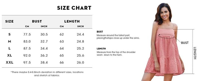 Imily Bela  Womens Cute Plaid A-line Summer Beach Dresses Spaghetti Straps Ruffle Hem Casual Mini Dress with Side Pocket