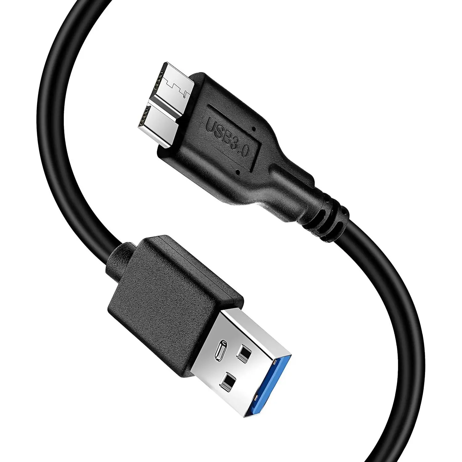 B , USB 3.0 A Male to  USB 3.0 Sync Cord,Data Wire for ,,,, My Passport and  External Hard Drive(1ft/35cm/Black)