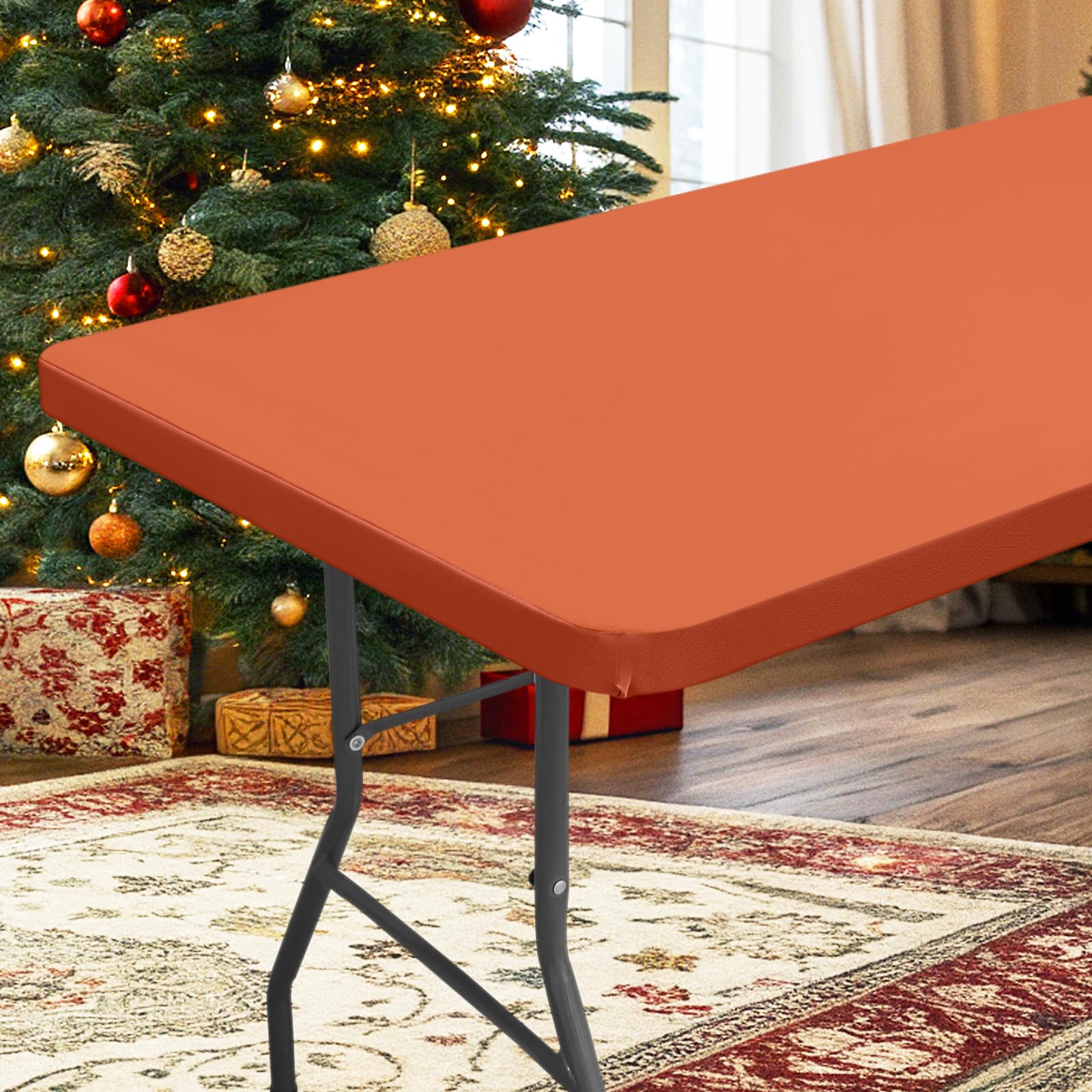 Hapihappy Rectangle Waterproof Table Cover Outdoor Picnic Camping Tablecloth Polyester Elastic Fitted Table Protector For Dinner