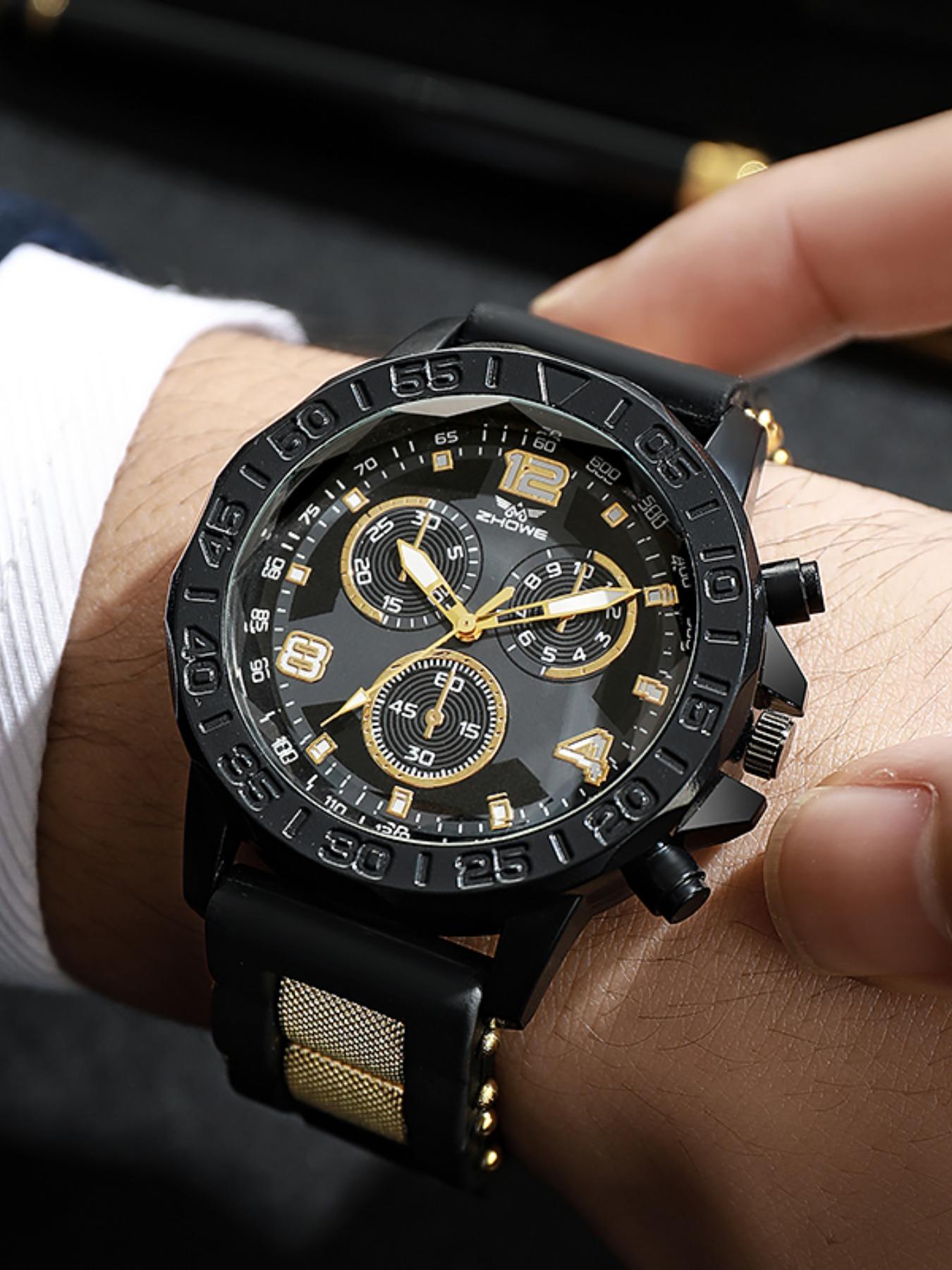 Men's Sporty Minimalist Analog Quartz Watch, Fashionable Wristwatch with Silicone Strap, Trendy Exquisite Accessories, Birthday Gift, No Box Included, Modern Trendy Watch detail 2