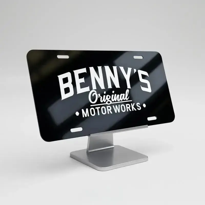Bennys Original Motor Works Die Cut Vinyl Decal - Aluminium Auto Parts Logo Number Plates, Up to 30 inches, GTA Racing Games 3060 Car Exterior Accessory