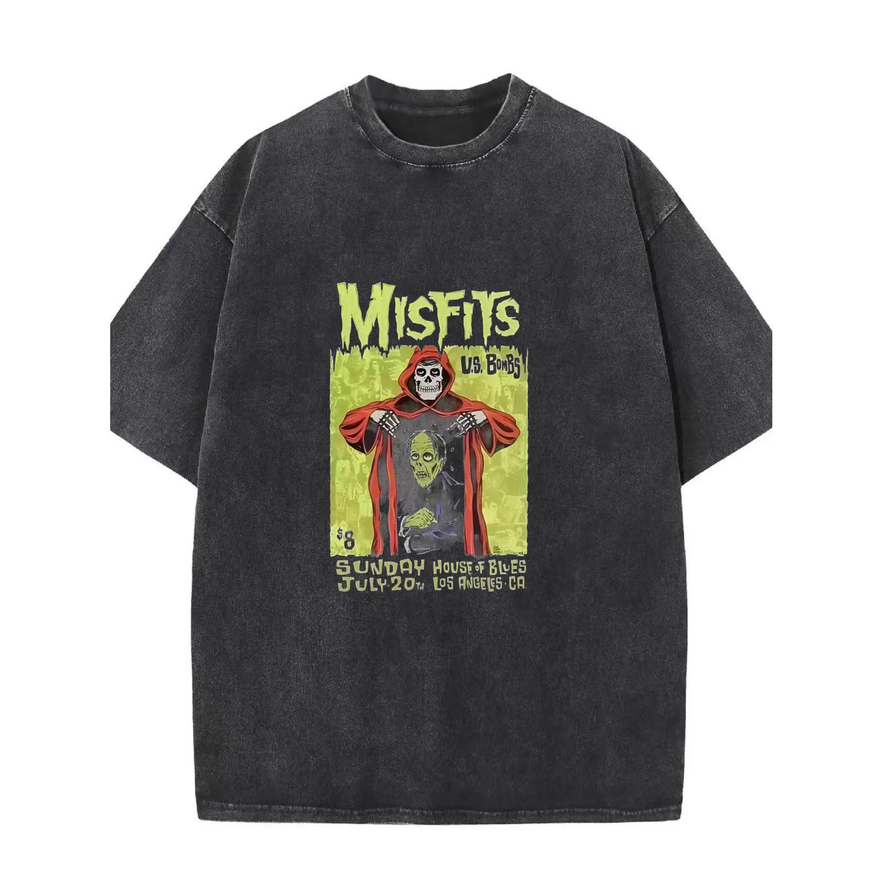 Vintage Misfits Band Logo T-Shirt - Oversized Black Punk Tee with Iconic Skull & Fiends Graphic (1977-2014), Loose Fit for Concerts, Festivals & Casual Wear - Iconic Misfits Merchandise