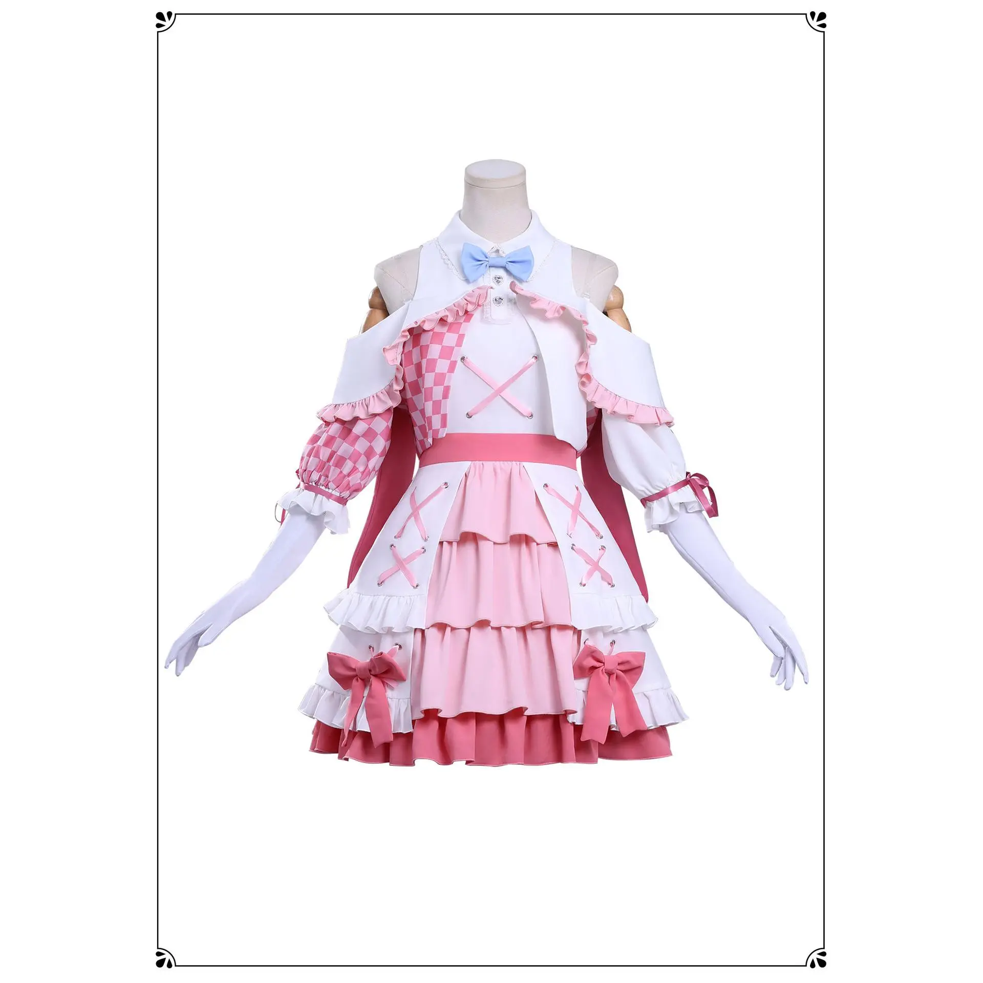 New Girls Band Cry Cosplay Costume Anime TOMO/486/ Hina Role Playing Cute Stage Uniform Dress Women Adult Comic Con Outfit Wig