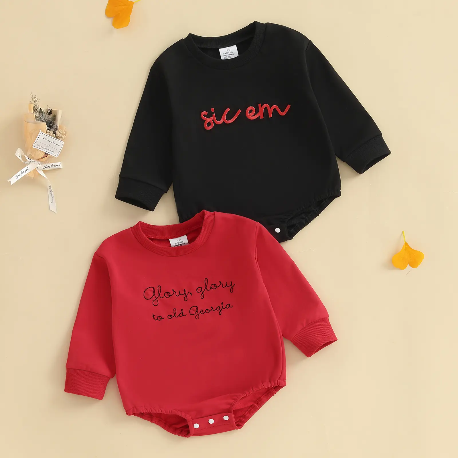 Baby Football Outfit Sweatshirt Romper Casual Letter Embroidery Long Sleeve Jumpsuit for Newborn Toddler Girl Boy Cute Clothes