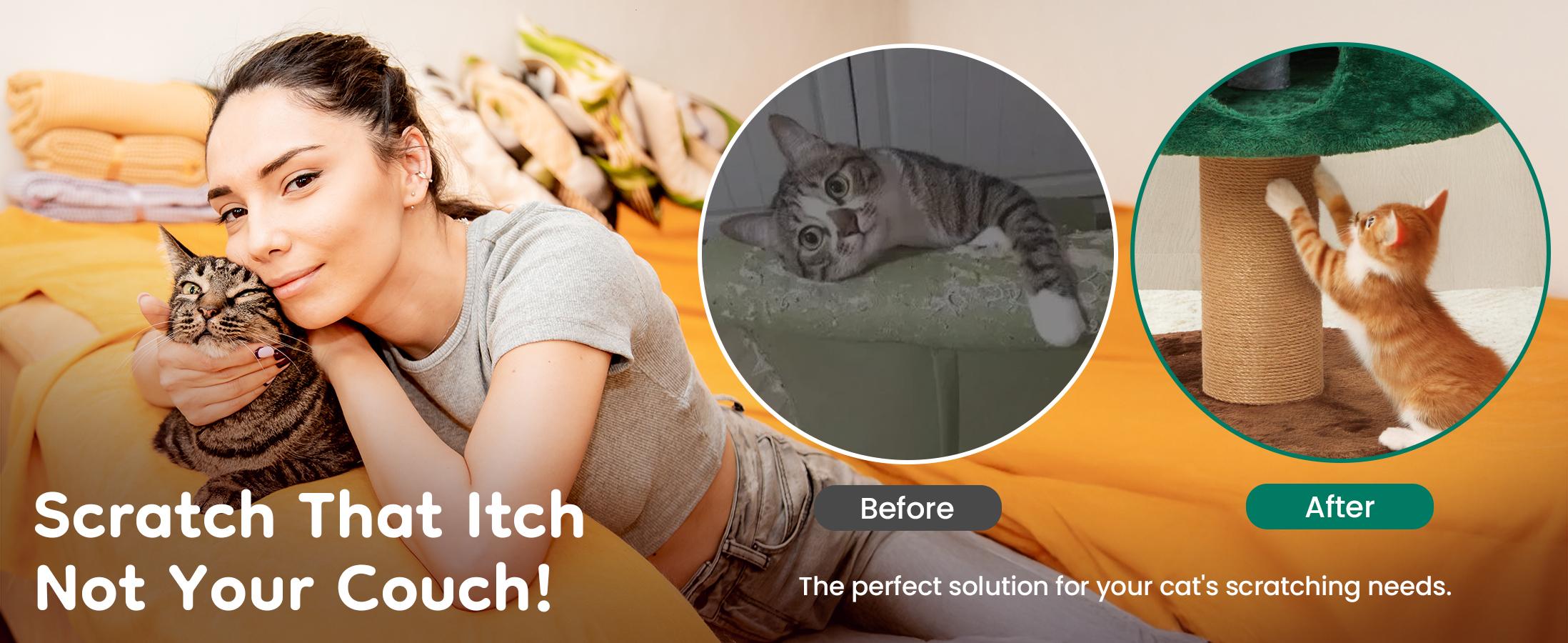 Royalcraft Christmas Tree Cat Tower for Indoor Cats, Multi-Level Wooden Cat Tree with Scratching Posts, Sisal Cat Scratcher & Cozy Cat Beds,Green