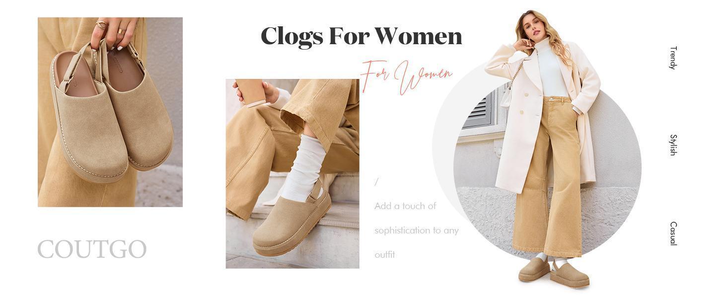 【New】Imily Bela Women's Platform Clogs Adjustable Strap Slip on Mules Shoes Comfortable Fall Sandals