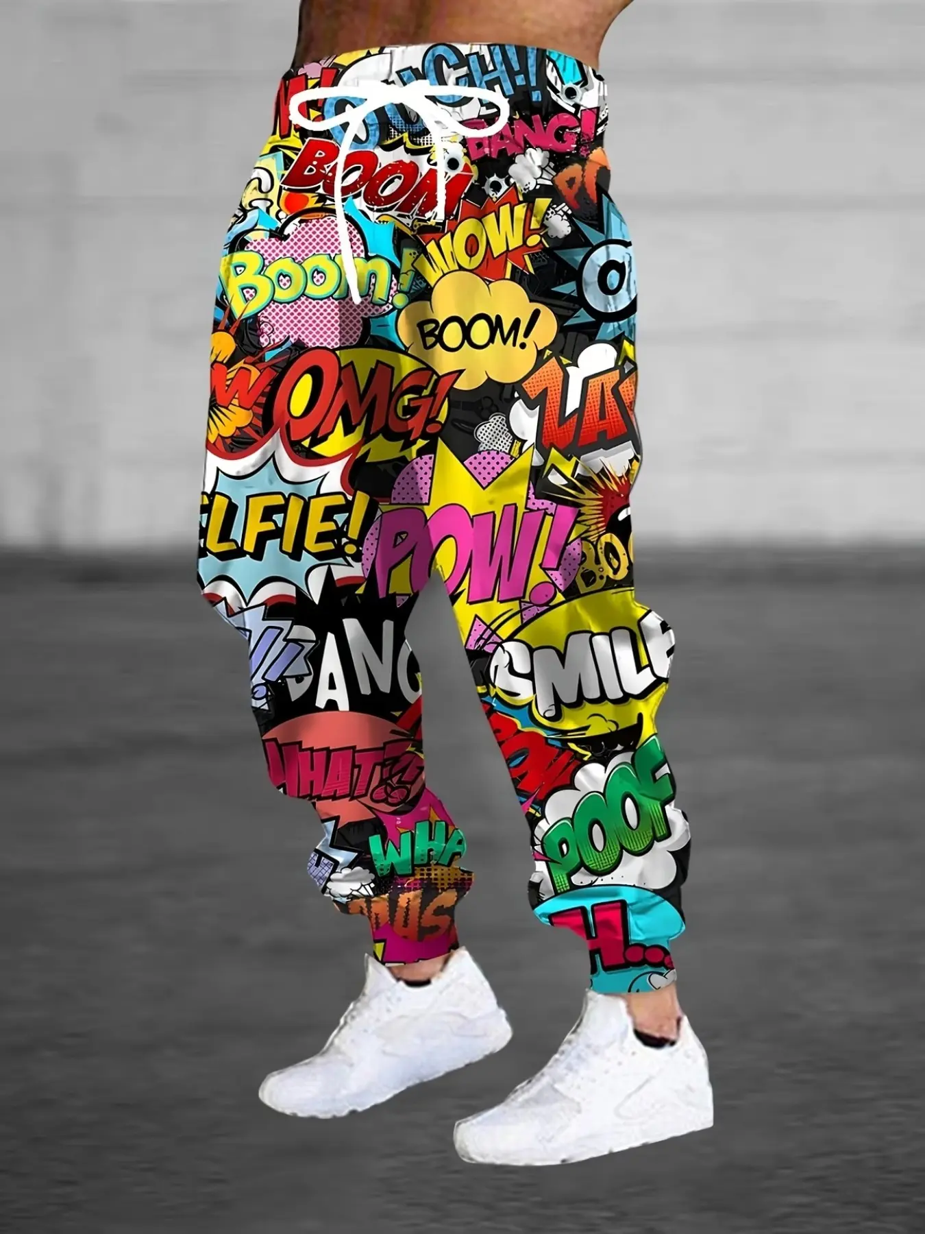 Men's 3D Anime Print Sweatpants with Pockets, Casual Fitted Ankle-Length Mid-Waist Knit Pants, All-Season Geometric Design, Athleisure Ankle Pants