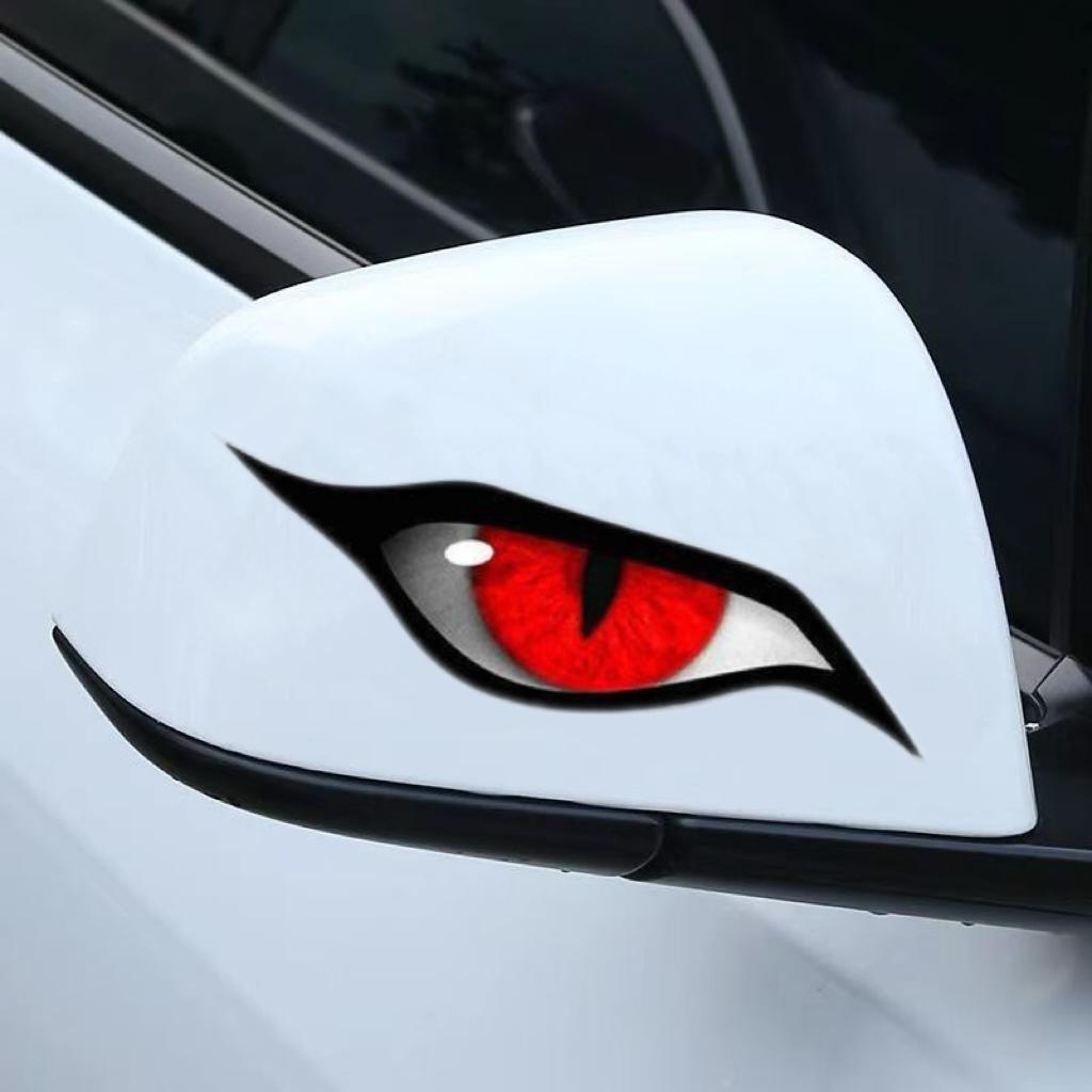 3-Pack Raptor Eye Car Stickers, Horror Rearview Mirror Decals for Trucks SUVs, Waterproof UV Resistant Scratch-Proof Vinyl, Spooky Halloween Car Decor, Universal Fit Auto Exterior Accessory