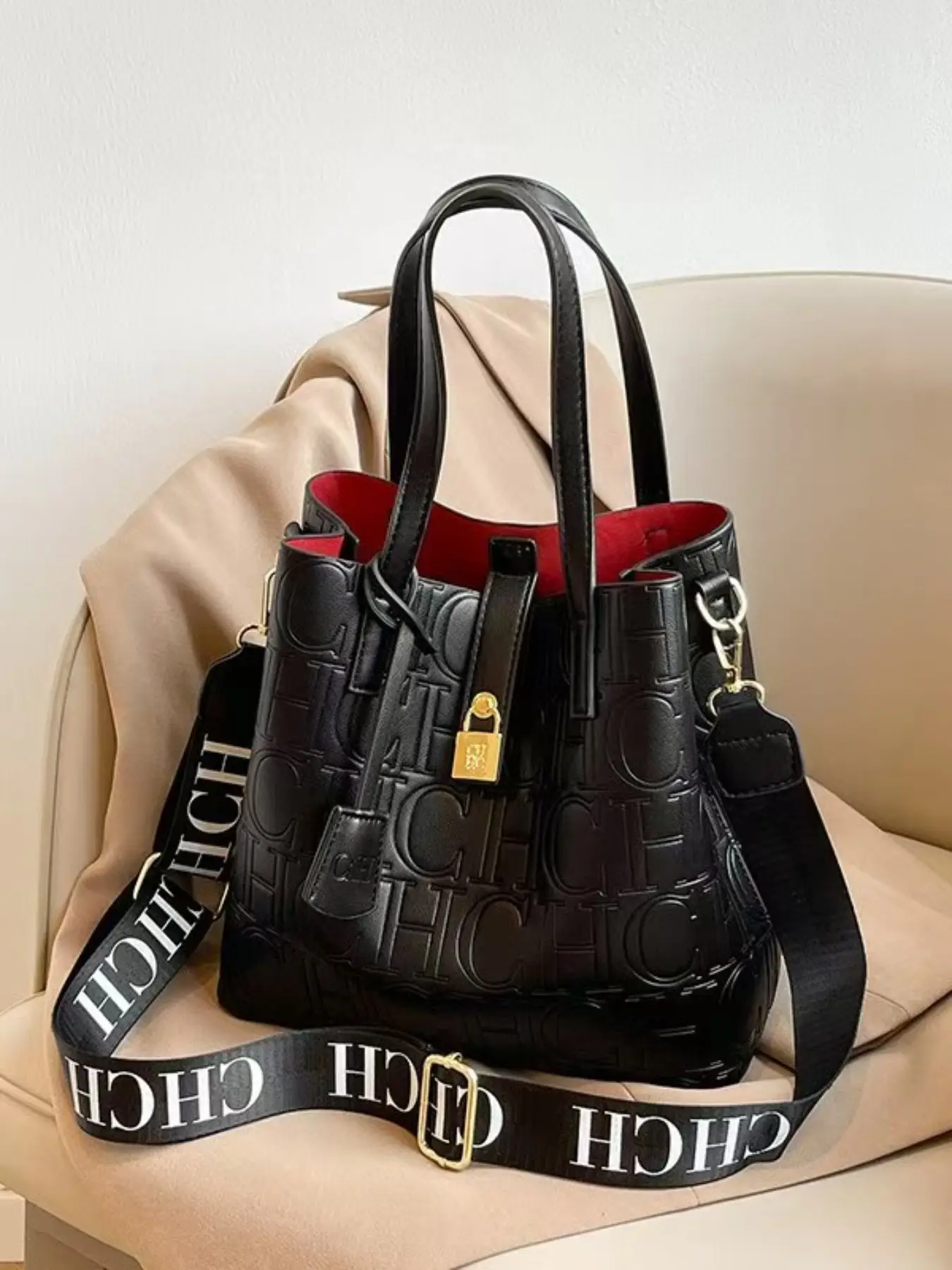 Textured Crossbody Shoulder Handbag, Commuter Versatile Tote Bag, Trunk Shape Design, Medium Size, Ideal for Daily Use, Shopping, Office, Crossbody Bags, Crossbody Purses