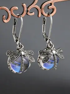 Bohemian Ethnic Dragonfly Earrings, Vintage Weathered Insect Design, Party Vacation Daily Wear, Versatile Ear Rings for All Occasions