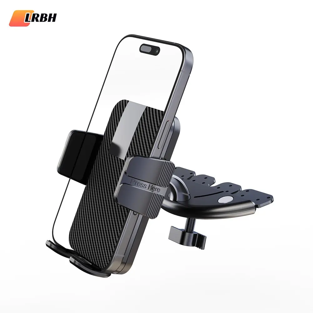 LRBH Sturdy CD Slot Phone Mount with One Hand Operation Design, Hands-Free Car Phone Holder Automotive Phone Holder Universally Compatible with All iPhone & Android Cell Phones, for Smartphone Mobile Car Cellphone Mount