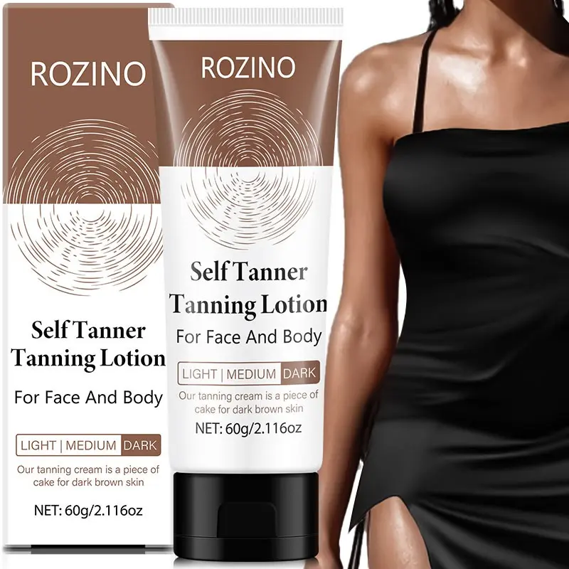 60g Sunless Bronzer Body Lotion, Sunless Tanning Lotion, Bronzing Lotion, Light-Medium Shade for Natural Bronze Glow, No SPF, Mixable with Moisturizer, Ideal for Healthy Skin Tone, Natural Bronzed Tan