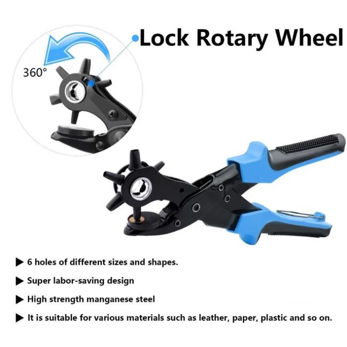 Fix It In 5:Professional Heavy Duty Leather Hole Punch Hand Pliers Leather Hole Punch Set for Belts, Watch Bands, Straps or Craft Project Repair Kit