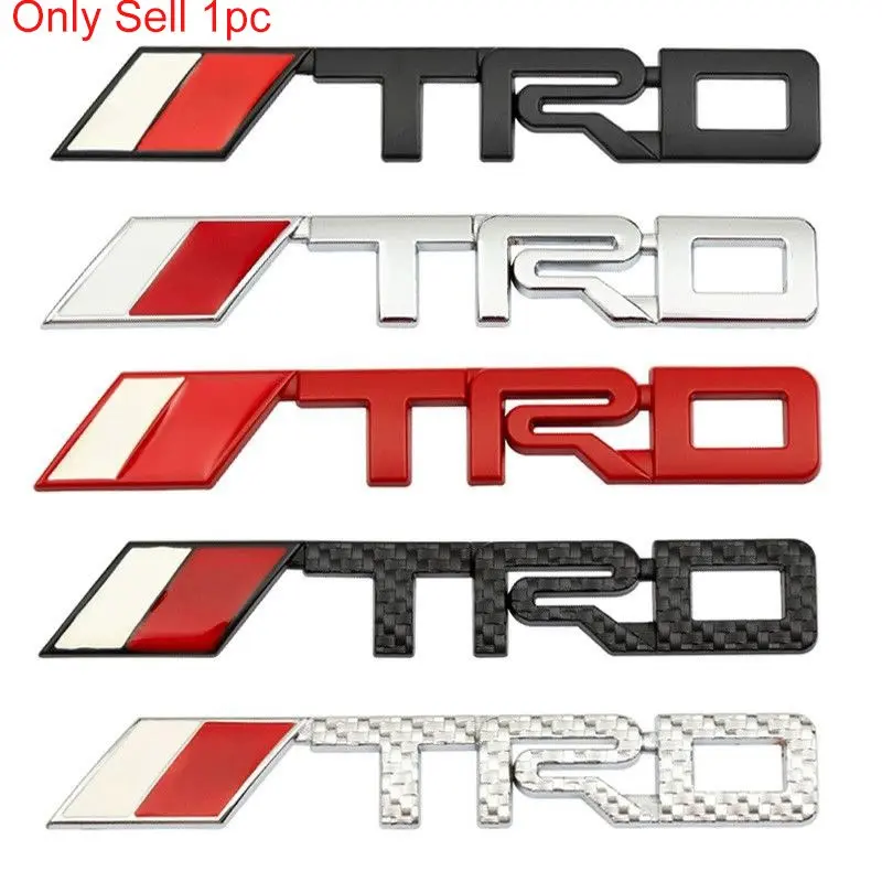 3D TRD Emblem Car Front Grille Trunk Rear Badge Sticker Accessories For Toyota TRD Supra Aygo Prado RAV4 Hilux Yaris Corolla 4Runner Camry Avalon Highlander Decoration Accessories