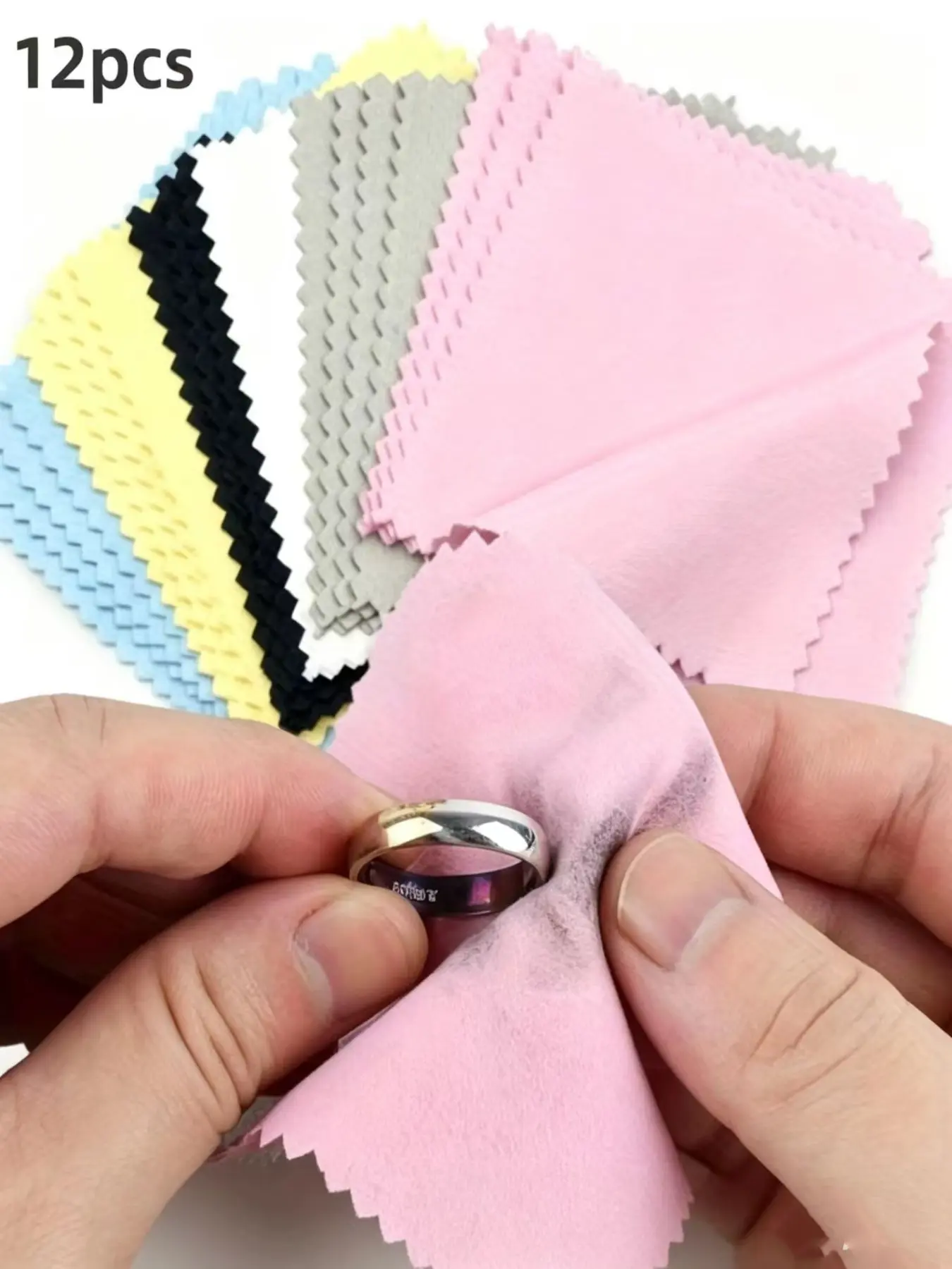 12pcs Professional Thick Versatile Jewelry Cleaning Polishing Cloth Set, Silver Color Jewelry Care Cloths, Ideal for Gold and Silver Jewelry Maintenance, Jewelry Cleaner Cloth