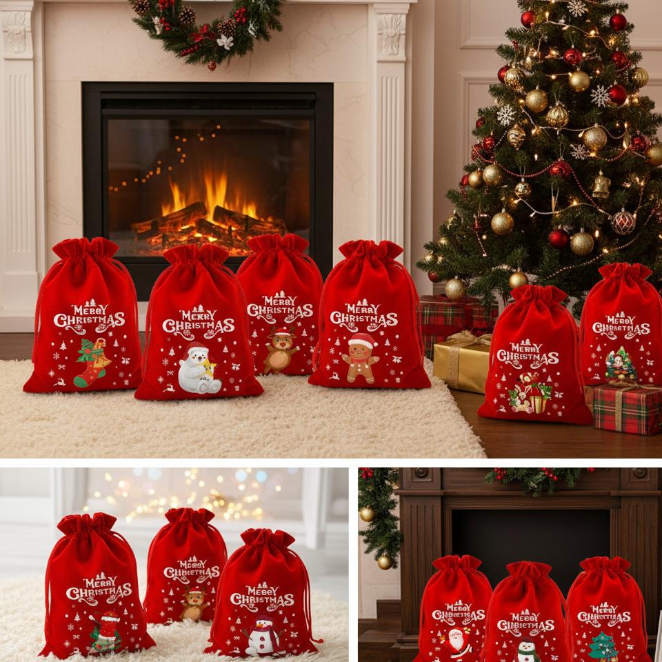 10 pcs Woolen fabric is exquisite soft Christmas Gift Wrapping Set Perfect for Holiday GiftsSanta Claus Gift Bags - Party Bags, Candy Gift Bags & Gift Packaging Bags10 Suction Cup Sponge Holder for Kitchen Sink  semiannual  sale  2023  2025 easy install k