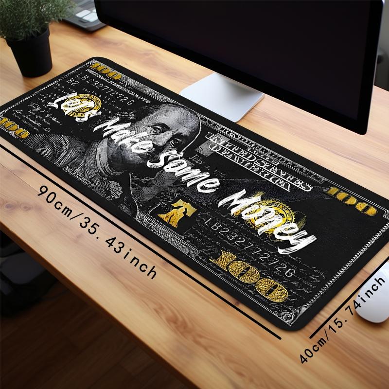 Money Pattern Mouse Pad, Rectangle Gaming Mouse Pad, Non-Slip Mousepad with Stitched Edges for Game Players, Office, Study, Premium Multipurpose Mousepad, Desk Accessories