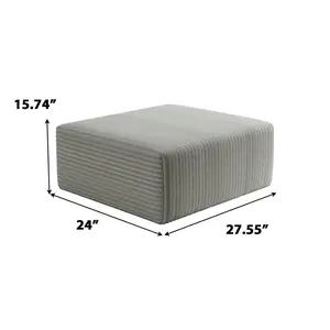 28" Plush Corduroy Cloud Velvet Boneless Ottoman for Sofa Couch, Ottoman Foot Rest, End of Bed Bench, Storage Chest, Load 660 lb, for Living Room, Bedroom, Entryway