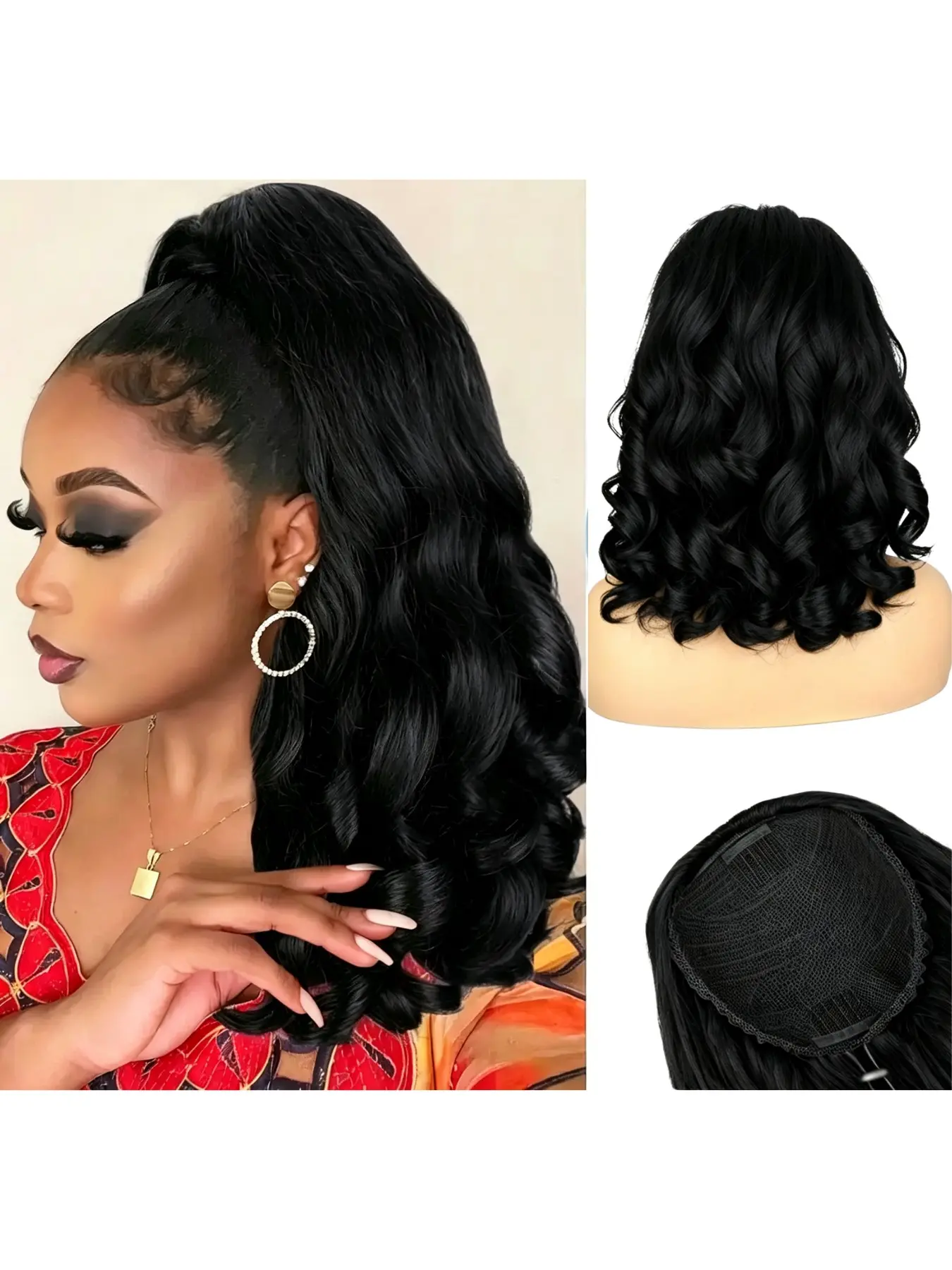 Classic Curly Ponytail Hair 14Inch Yaki Straight Drawstring Ponytail for Women Shoulder Length Synthetic Kinky Straight Hair Ponytail with Tail Warping Suitable for Parties, Travel, Festivals, And Everyday Wear. 